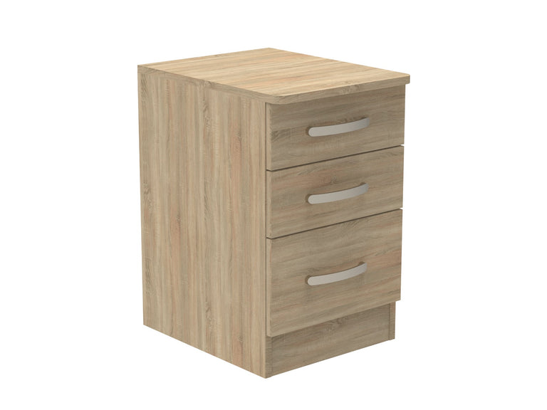Amberley 3 Drawer Bedside Chest with Top Drawer Lock 400mm wide