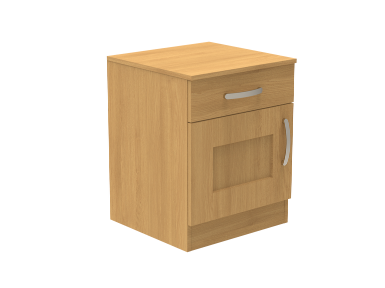 Caversham Single Drawer & Door Bedside Cupboard with Top Drawer Lock 500mm wide (Left Handed)