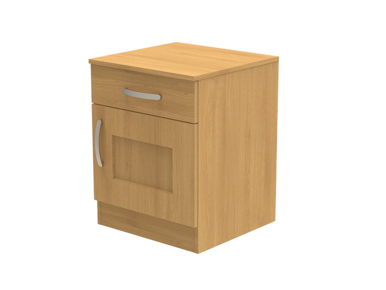 Caversham Single Drawer & Door Bedside Cupboard with Top Drawer Lock 500mm wide (Right Handed)